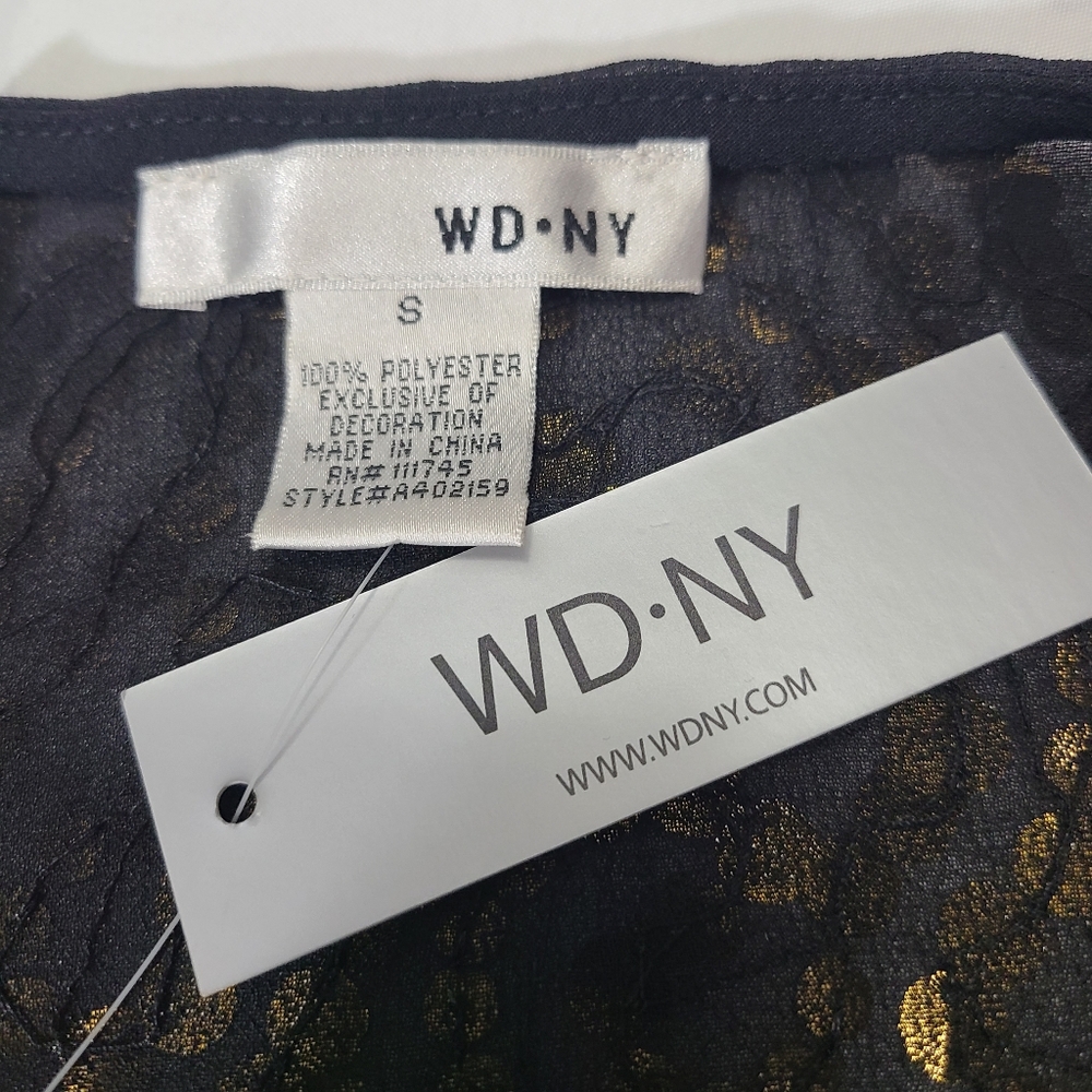 WD.NY Gold Sequin Cap Sleeve‎ Top NWT Size Small - Picture 8 of 10